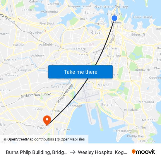 Burns Philp Building, Bridge St to Wesley Hospital Kogarah map