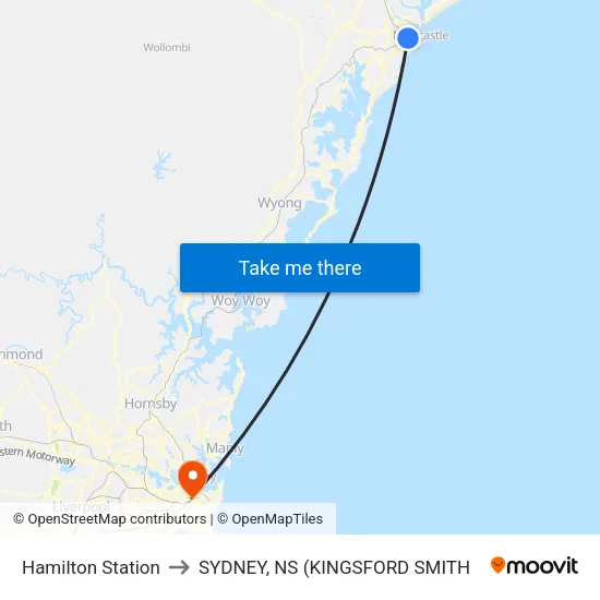 Hamilton Station to SYDNEY, NS (KINGSFORD SMITH map