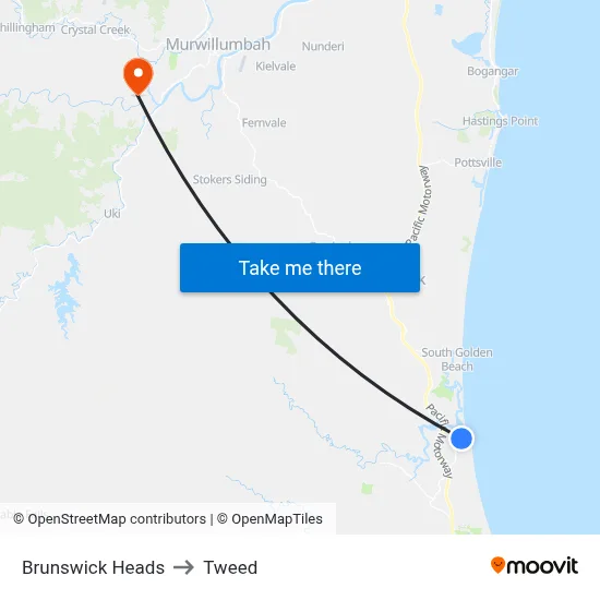 Brunswick Heads to Tweed map