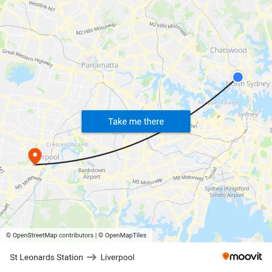 St Leonards Station to Liverpool map