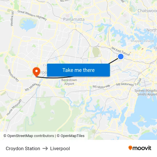 Croydon Station to Liverpool map
