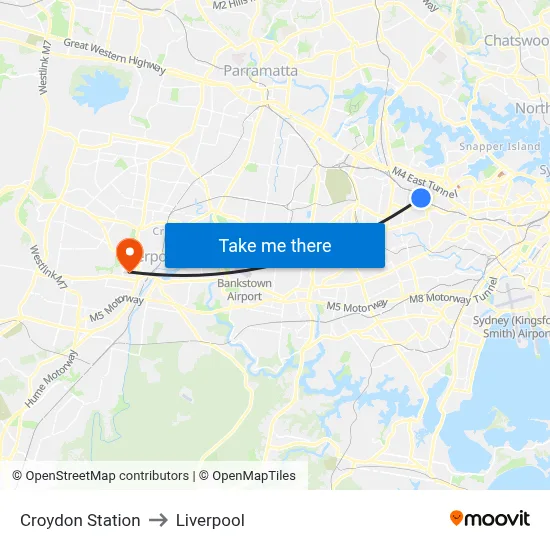 Croydon Station to Liverpool map