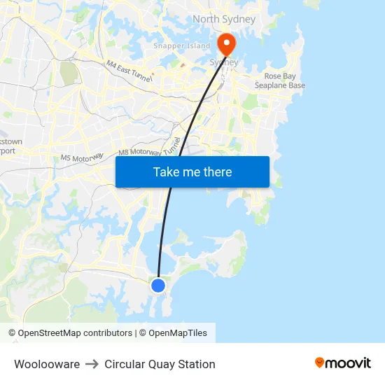 Woolooware to Circular Quay Station map