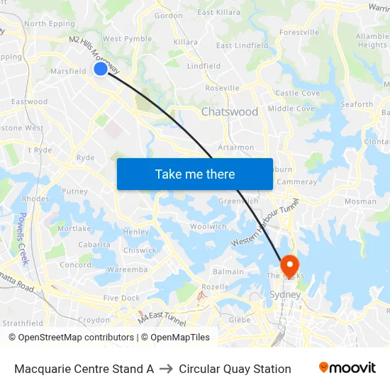 Macquarie Centre Stand A to Circular Quay Station map