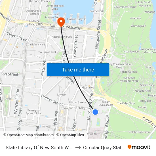 State Library Of New South Wales to Circular Quay Station map