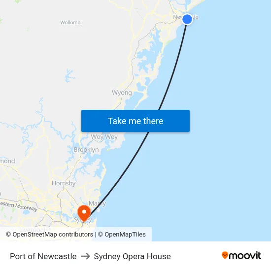 Pilot Station to Sydney Opera House map