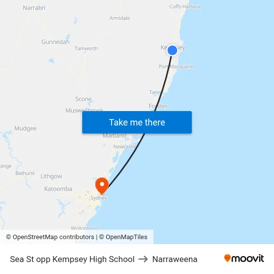 Sea St opp Kempsey High School to Narraweena map