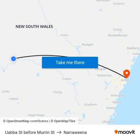 Uabba St before Murrin St to Narraweena map