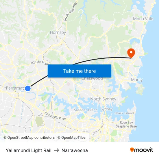 Yallamundi Light Rail to Narraweena map