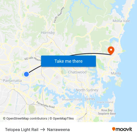 Telopea Light Rail to Narraweena map