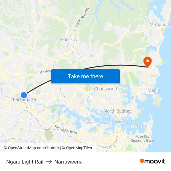 Ngara Light Rail to Narraweena map