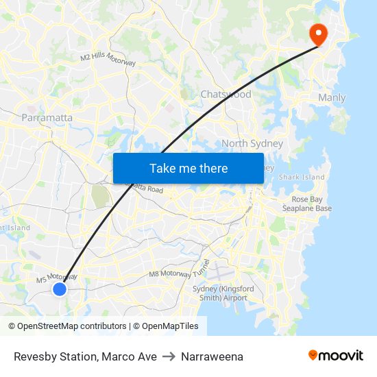 Revesby Station, Marco Ave to Narraweena map