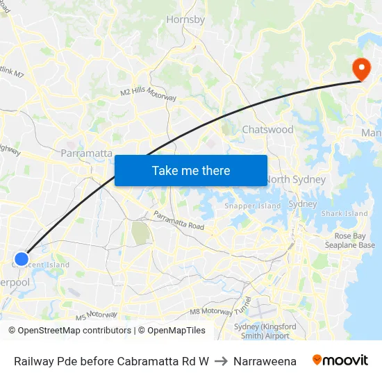 Railway Pde before Cabramatta Rd W to Narraweena map