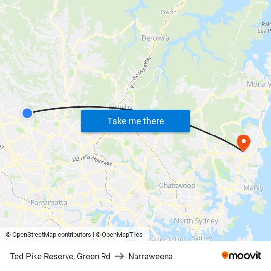 Ted Pike Reserve, Green Rd to Narraweena map