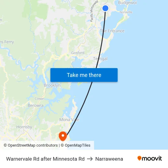Warnervale Rd after Minnesota Rd to Narraweena map
