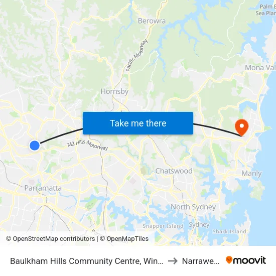 Baulkham Hills Community Centre, Windsor Rd to Narraweena map