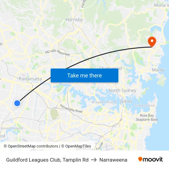 Guildford Leagues Club, Tamplin Rd to Narraweena map