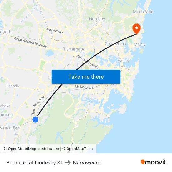 Burns Rd at Lindesay St to Narraweena map