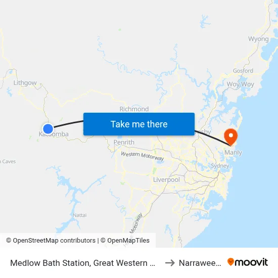 Medlow Bath Station, Great Western Hwy to Narraweena map