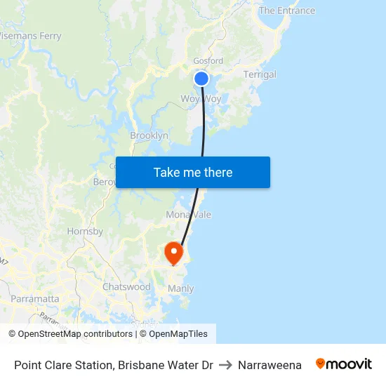 Point Clare Station, Brisbane Water Dr to Narraweena map