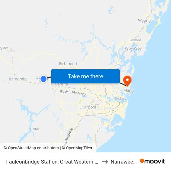 Faulconbridge Station, Great Western Hwy to Narraweena map
