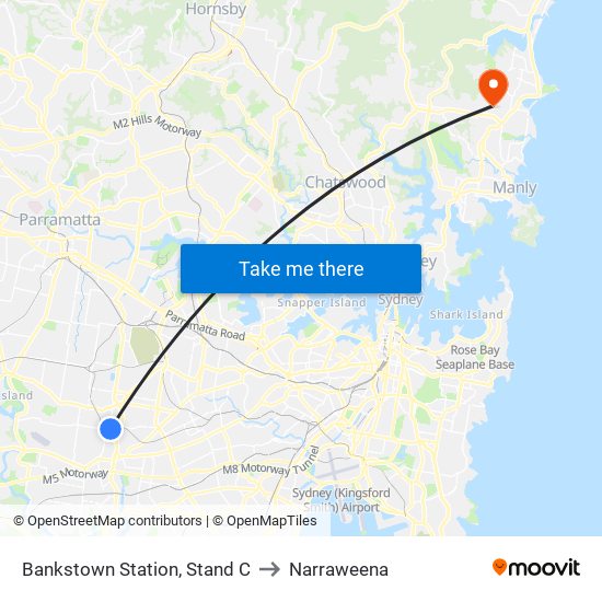 Bankstown Station, Stand C to Narraweena map