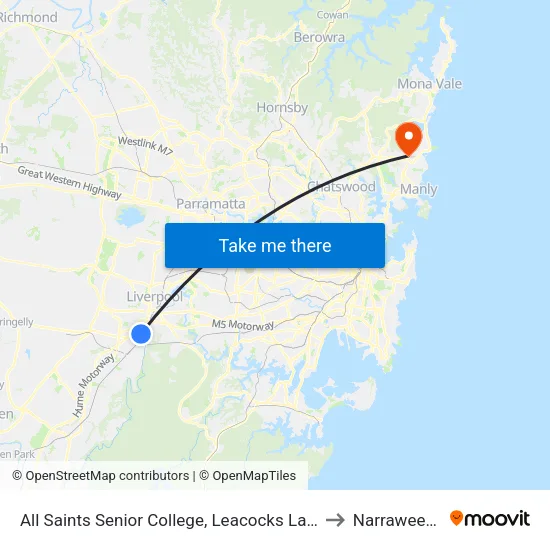 All Saints Senior College, Leacocks Lane to Narraweena map