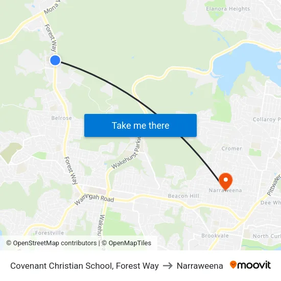 Covenant Christian School, Forest Way to Narraweena map