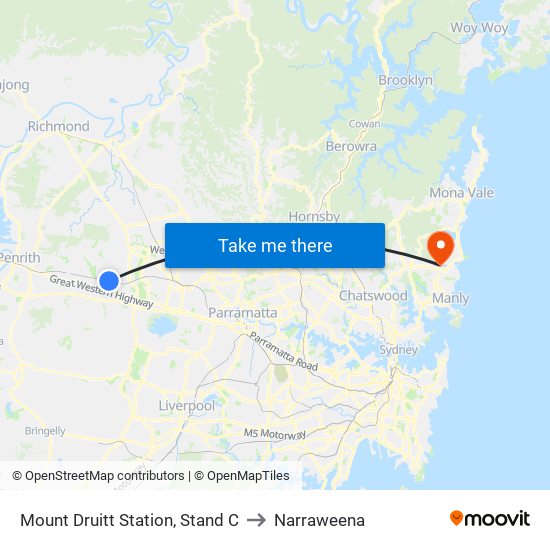 Mount Druitt Station, Stand C to Narraweena map