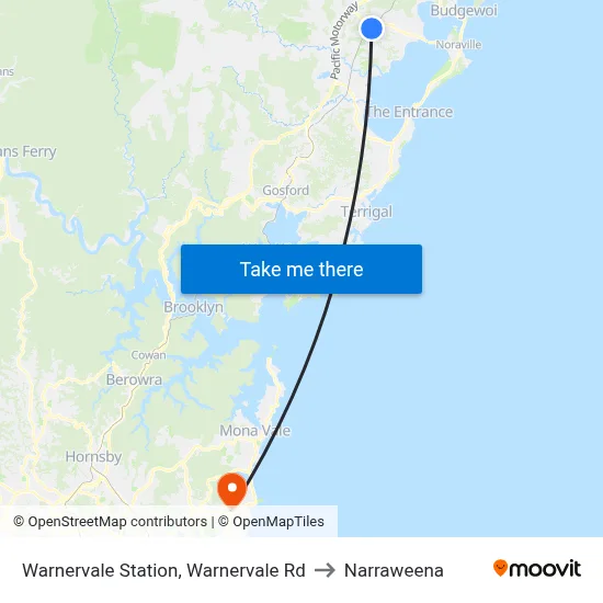Warnervale Station, Warnervale Rd to Narraweena map