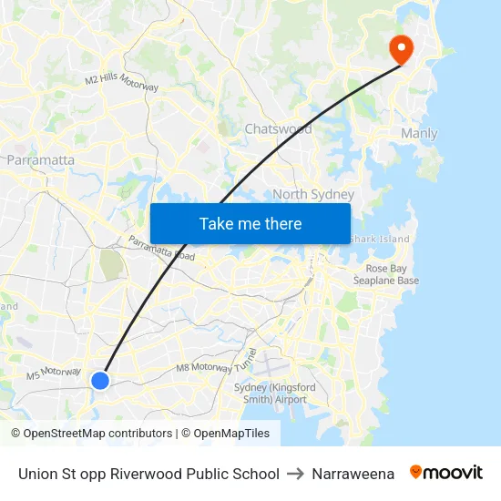 Union St opp Riverwood Public School to Narraweena map