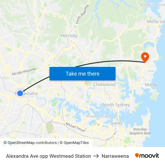 Alexandra Ave opp Westmead Station to Narraweena map