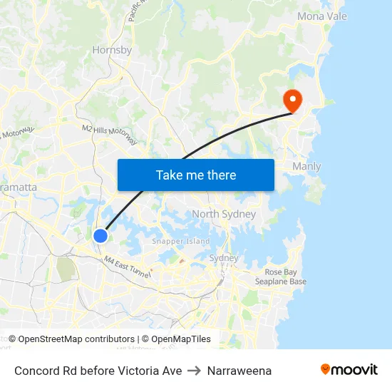 Concord Rd before Victoria Ave to Narraweena map