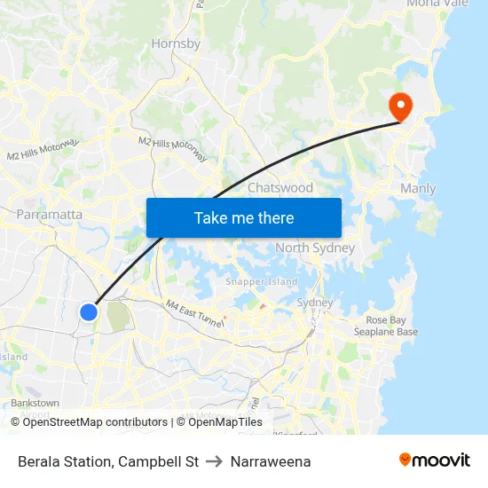 Berala Station, Campbell St to Narraweena map