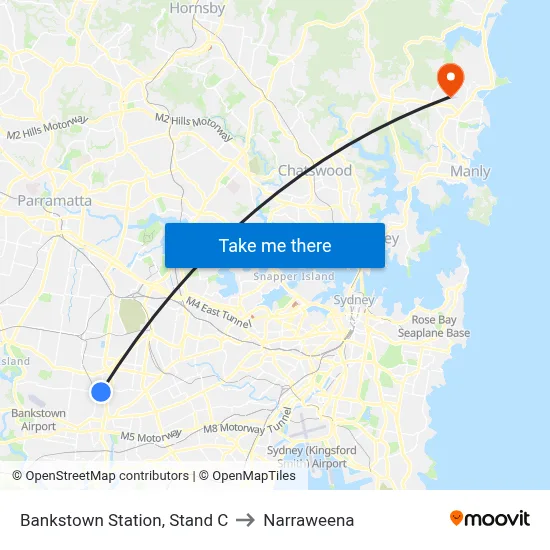 Bankstown Station, Stand C to Narraweena map