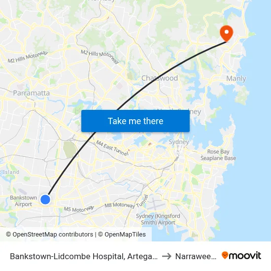 Bankstown-Lidcombe Hospital, Artegall St to Narraweena map
