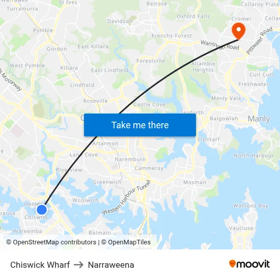 Chiswick Wharf to Narraweena map