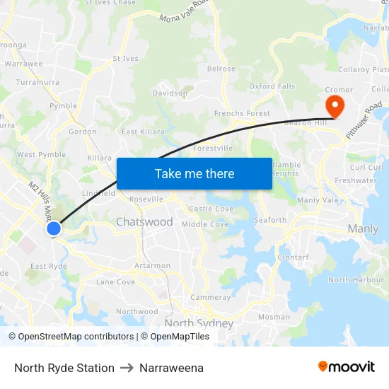 North Ryde Station to Narraweena map