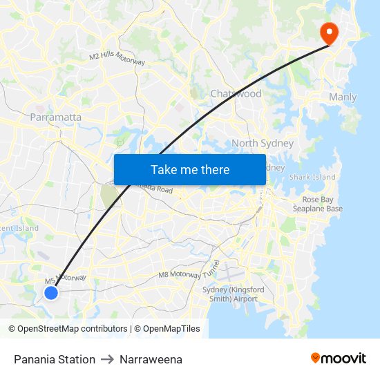 Panania Station to Narraweena map