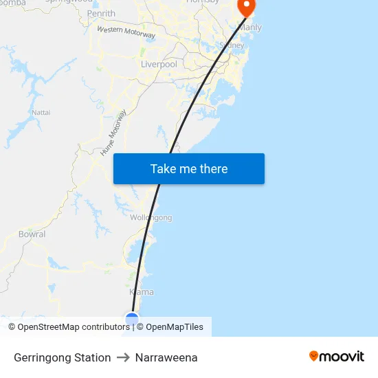 Gerringong Station to Narraweena map