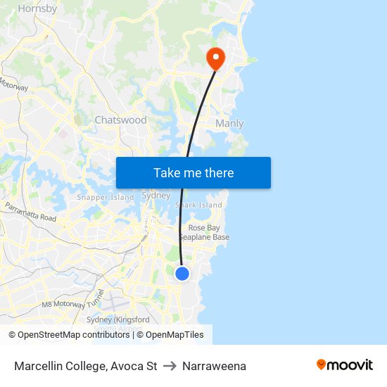 Marcellin College, Avoca St to Narraweena map