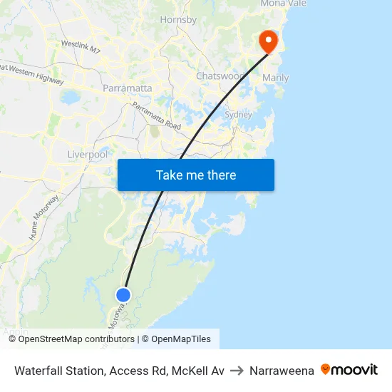 Waterfall Station, Access Rd, McKell Av to Narraweena map