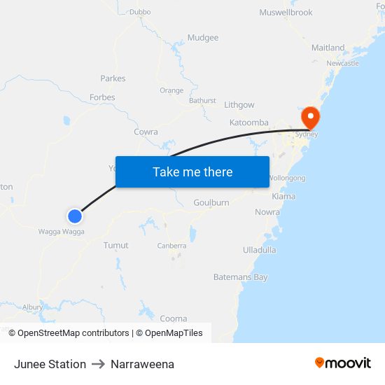 Junee Station to Narraweena map