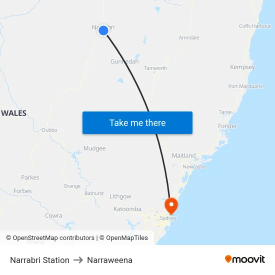 Narrabri Station to Narraweena map