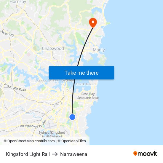Kingsford Light Rail to Narraweena map