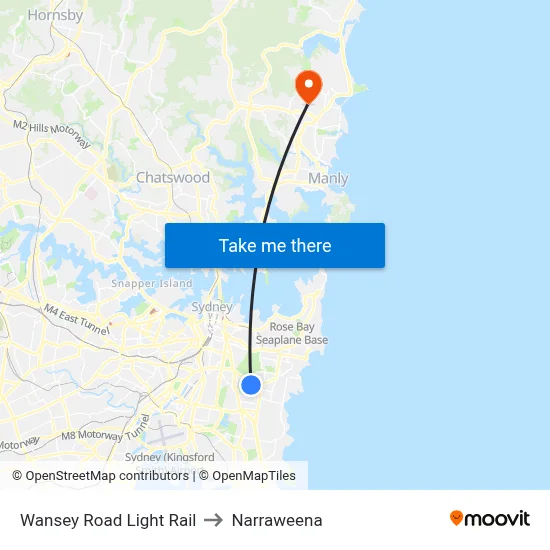 Wansey Road Light Rail to Narraweena map