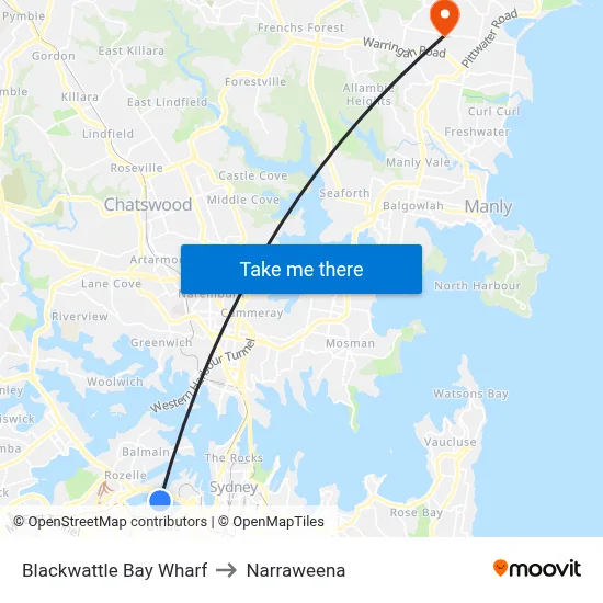 Blackwattle Bay Wharf to Narraweena map
