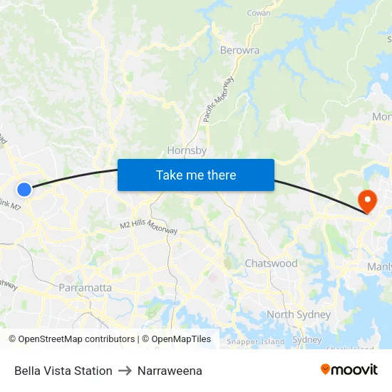 Bella Vista Station to Narraweena map