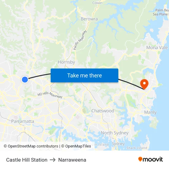 Castle Hill Station to Narraweena map