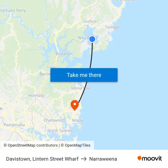 Davistown, Lintern Street Wharf to Narraweena map